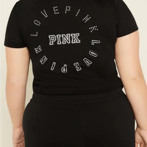 PINK BY VICTORIA’S SECRET NWOT RHINESTONE TEE SHIRT SIZE MEDIUM - Picture 6 of 6